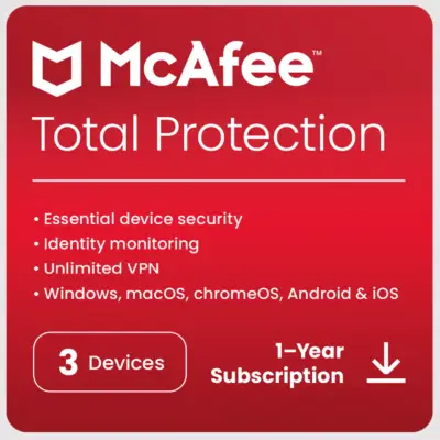 McAfee Total Protection 3 devices 1 year
