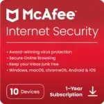 McAfee Internet Security Antivirus 2024 10 Device 1 Year
